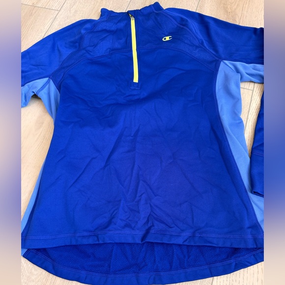 Champion Purple Double Dry Sweatshirt with Bright Yellow Accents - Picture 5 of 6